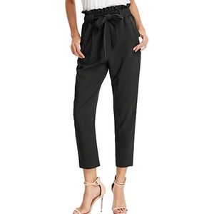 NWT GRACE KARIN Women's Cropped Paper Bag Pants